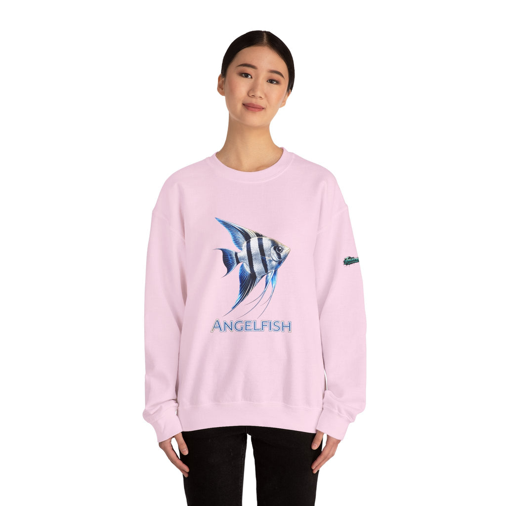 Angelfish Crewneck Sweatshirt — Blue Tropical Fish Graphic