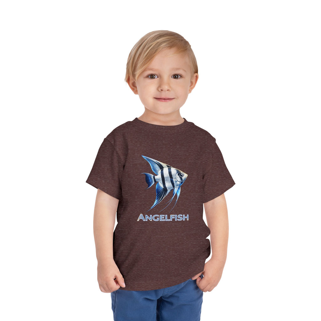 Angelfish Toddler Tee – Blue Aquarium Fish Graphic Shirt