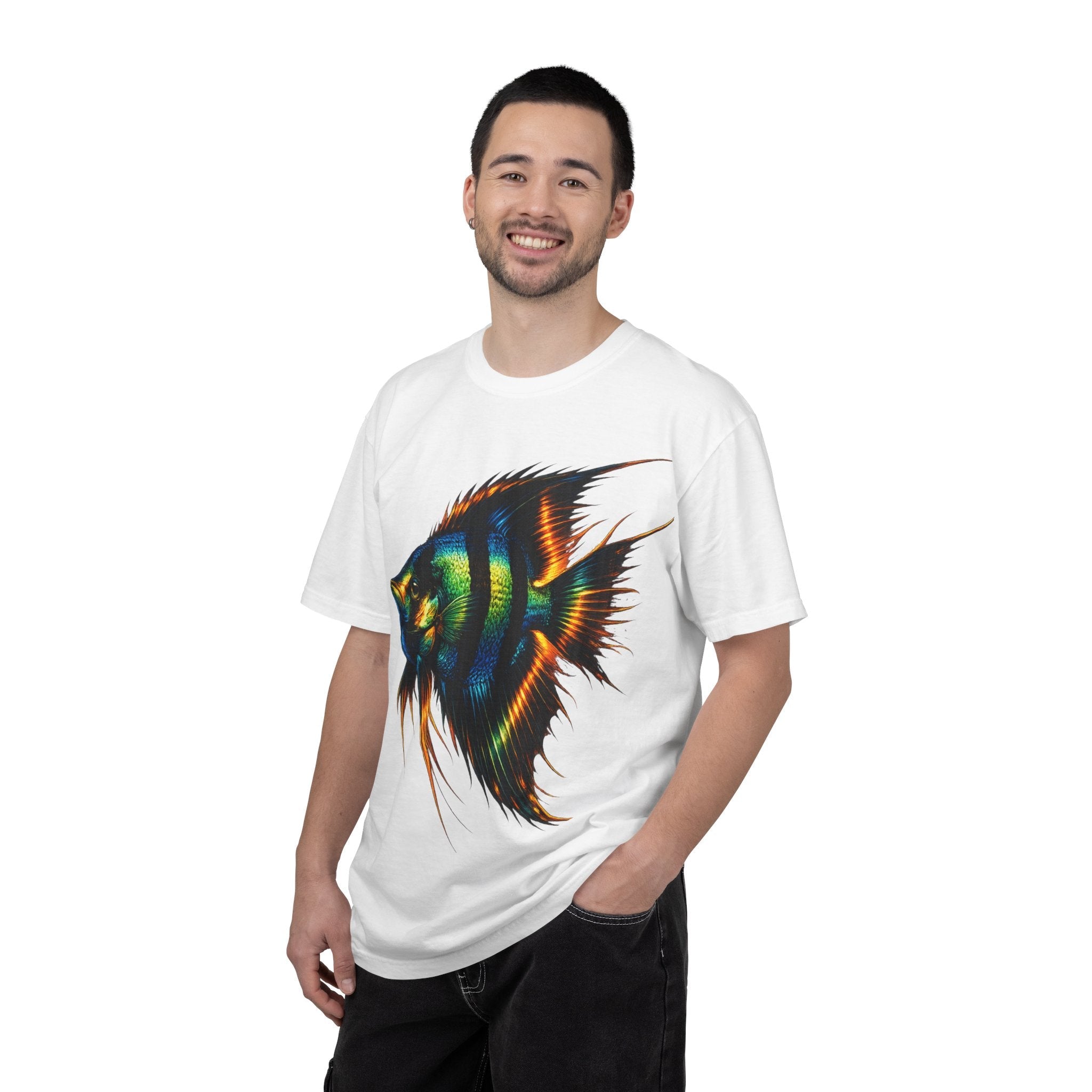 Angelfish Graphic T-Shirt — Vibrant Tropical Fish Illustration