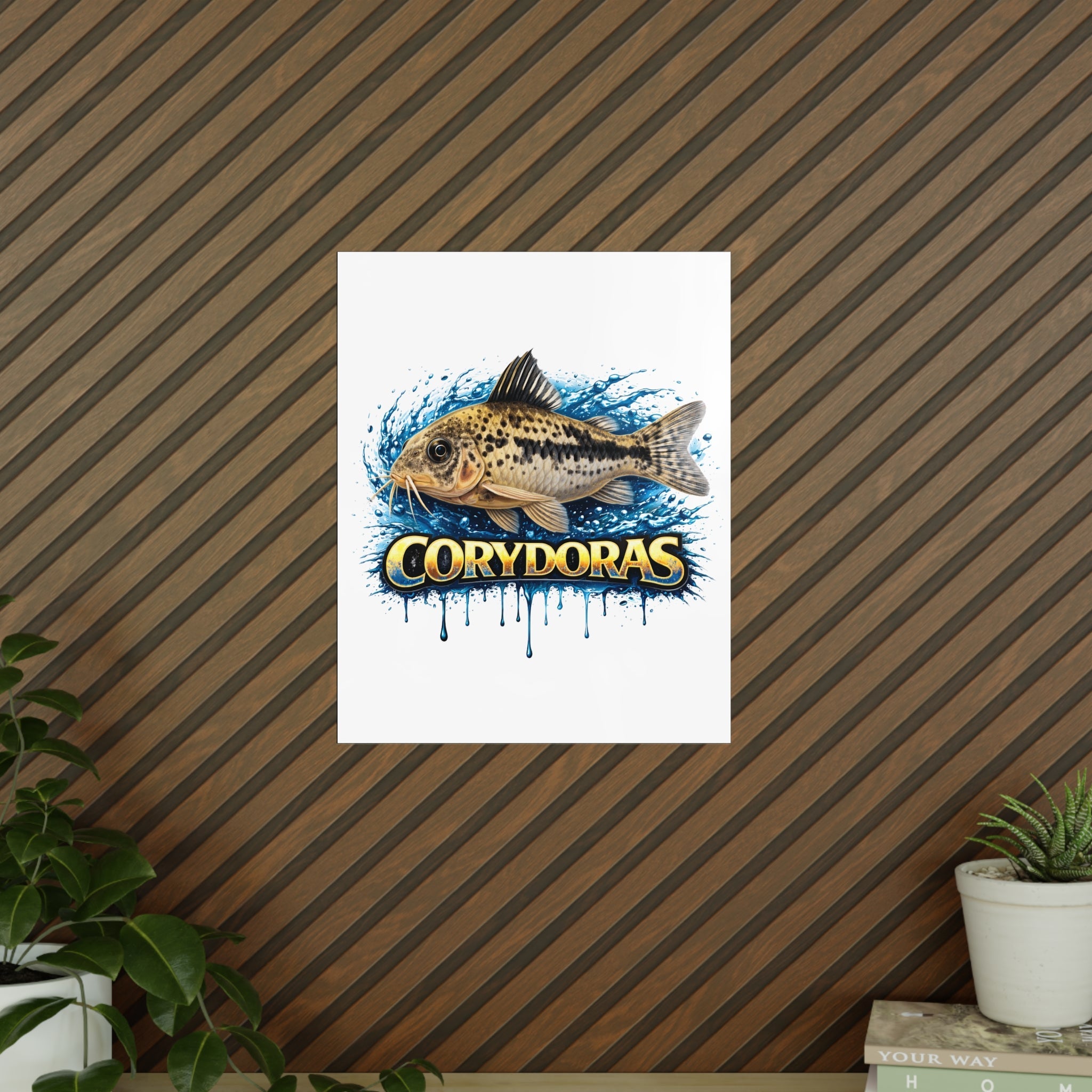 Peppered Cory Photopaper Poster — Colorful Aquarium Catfish Art Print