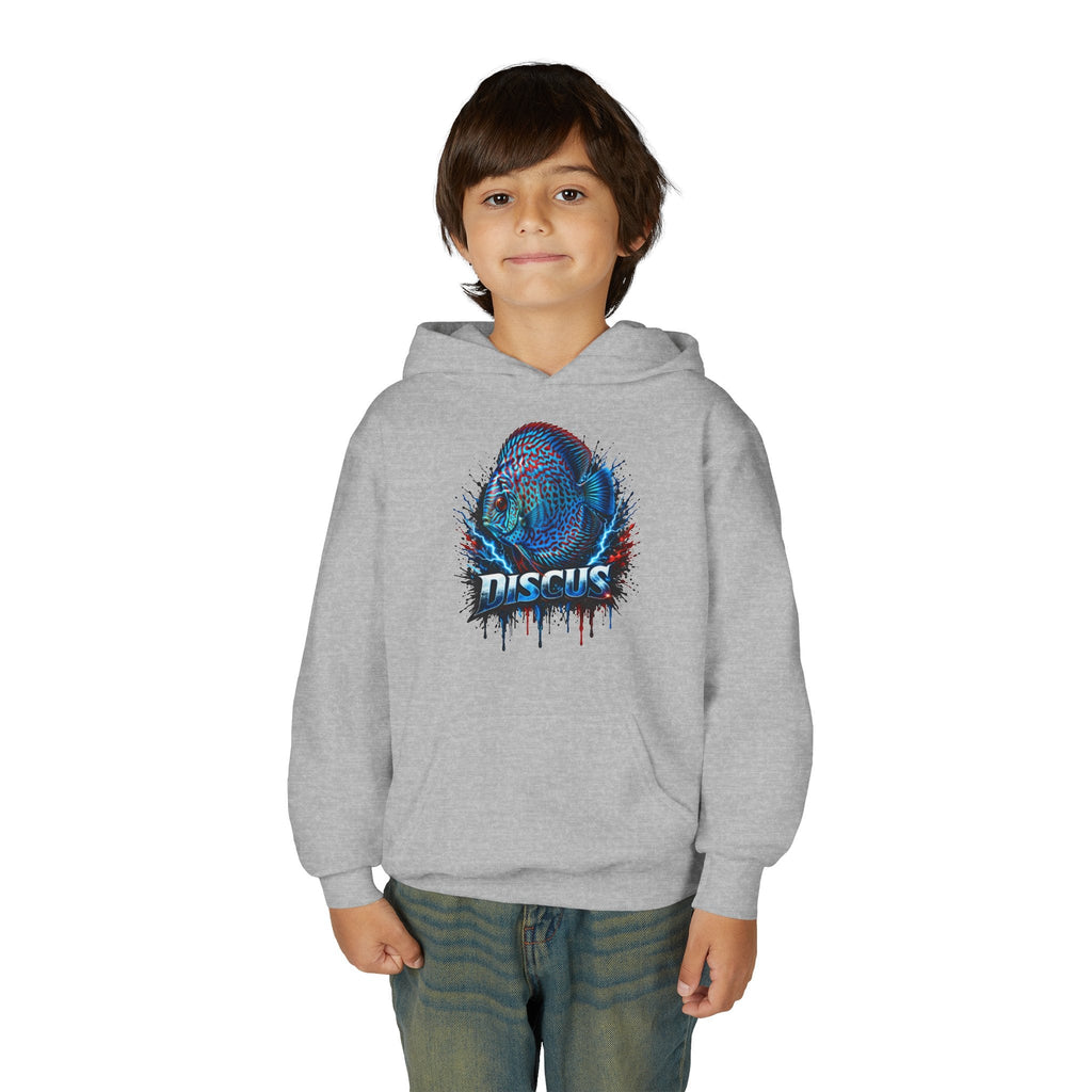 Youth Hoodie — Colorful Discus Fish Graphic Pullover