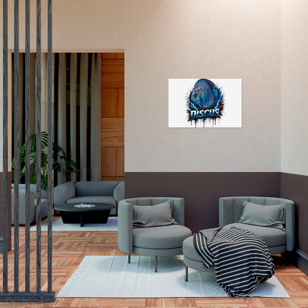 Discus Fish Poster — Vibrant Blue Aquarium Art Print