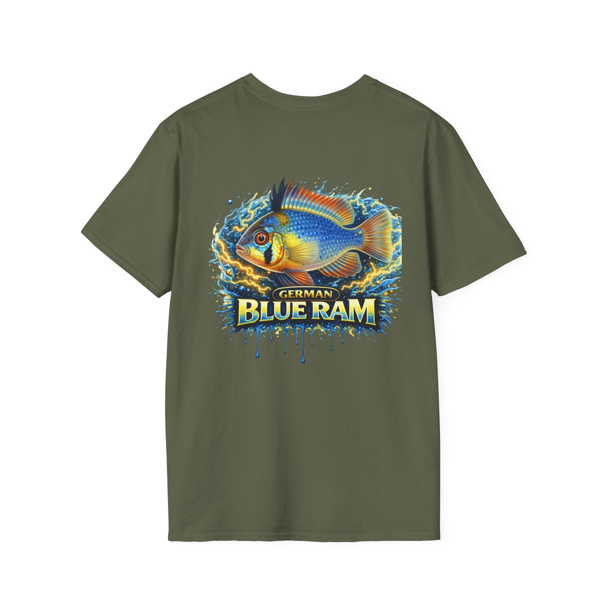 German Blue Ram Fish T-Shirt — Colorful Aquarium Cichlid Tee