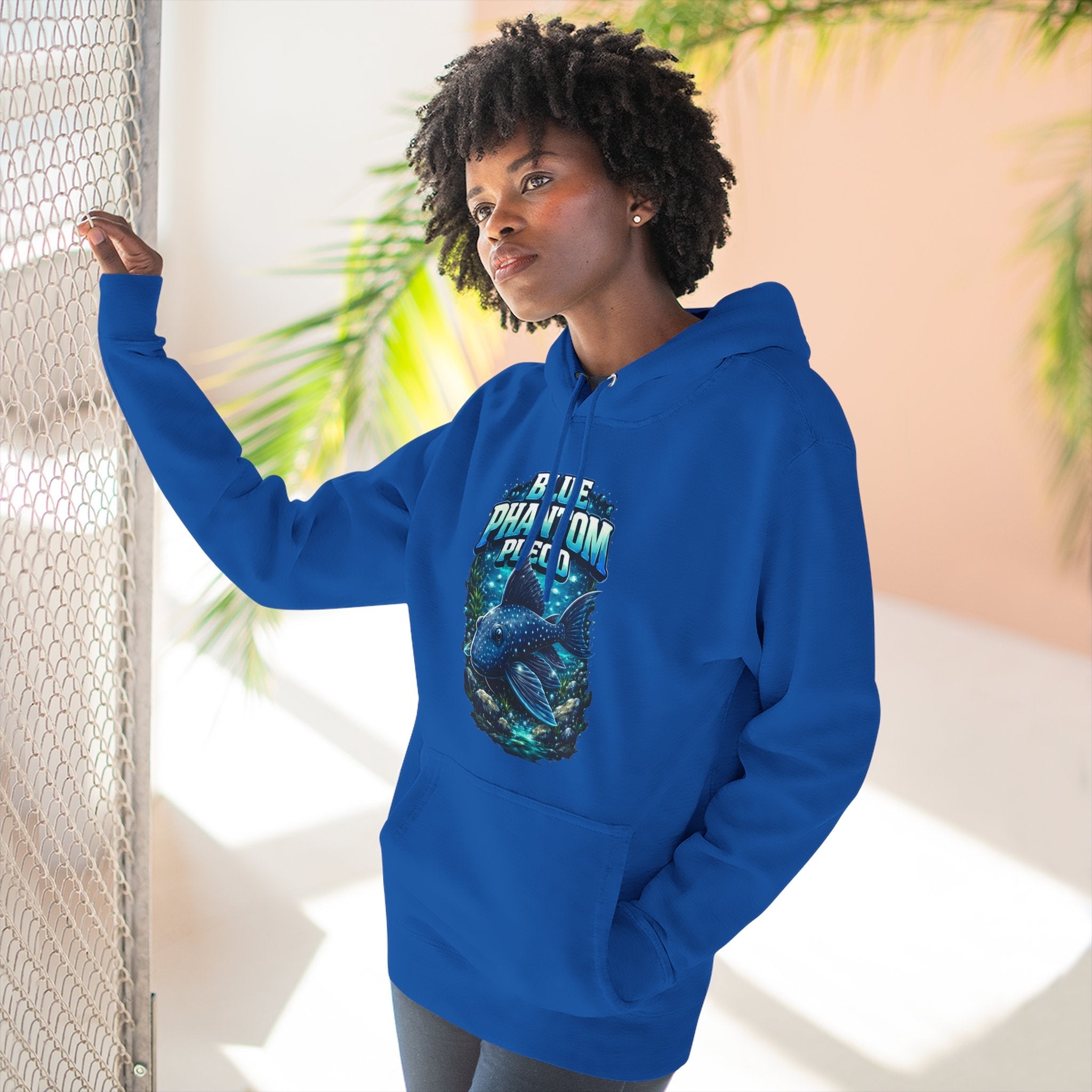 Blue Phantom Pleco L128 Hoodies | Premium Fish Keeper Streetwear | Inverness Ink