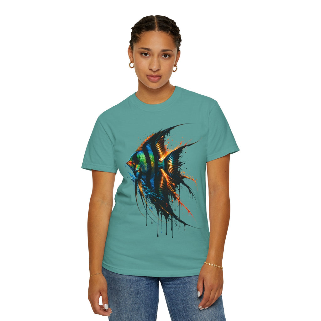Vibrant Drip Angelfish Graphic Tee