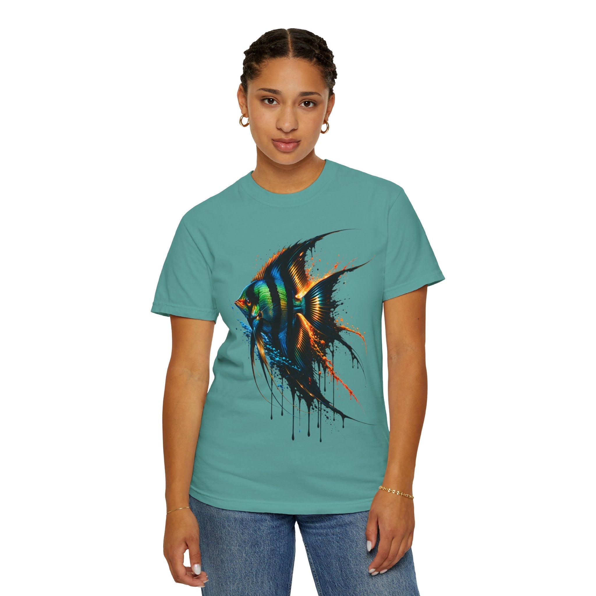 Vibrant Drip Angelfish Graphic Tee