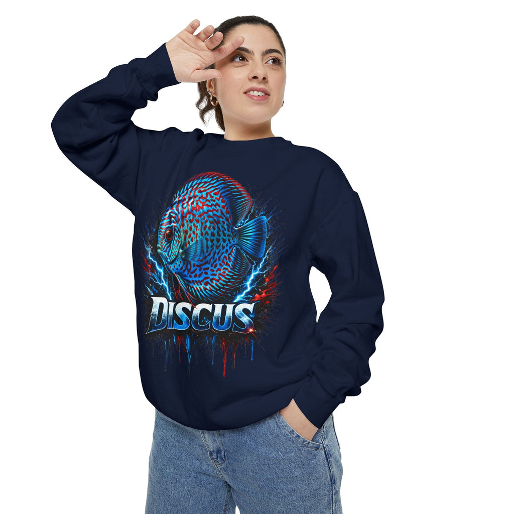 Discus Fish Graphic Sweatshirt — Vibrant Aquarium Lover Crewneck