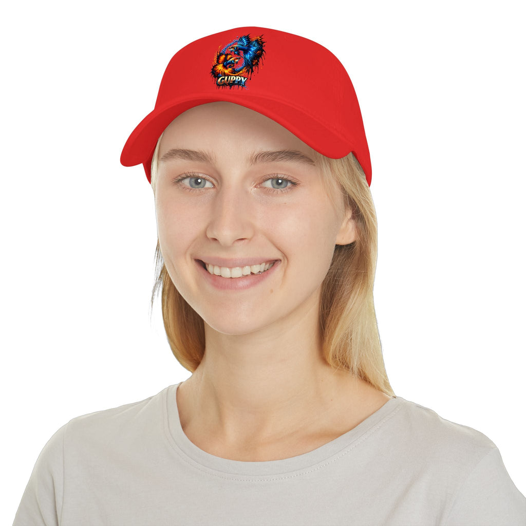 Low Profile Cap — Colorful Grunge Fish 'Guppy' Embroidered Hat