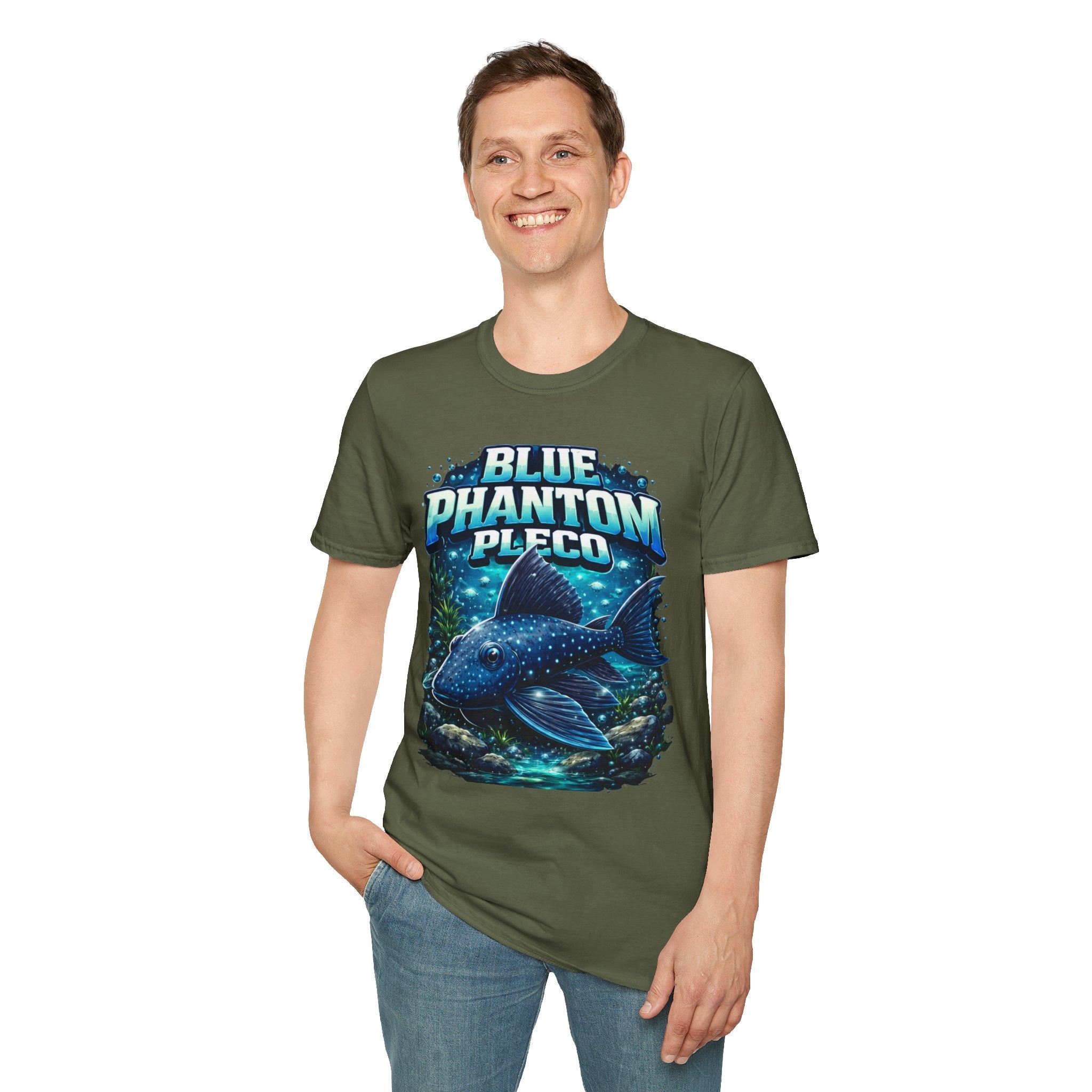 Blue Phantom Pleco T-Shirt — Graphic Aquarium Fish Tee