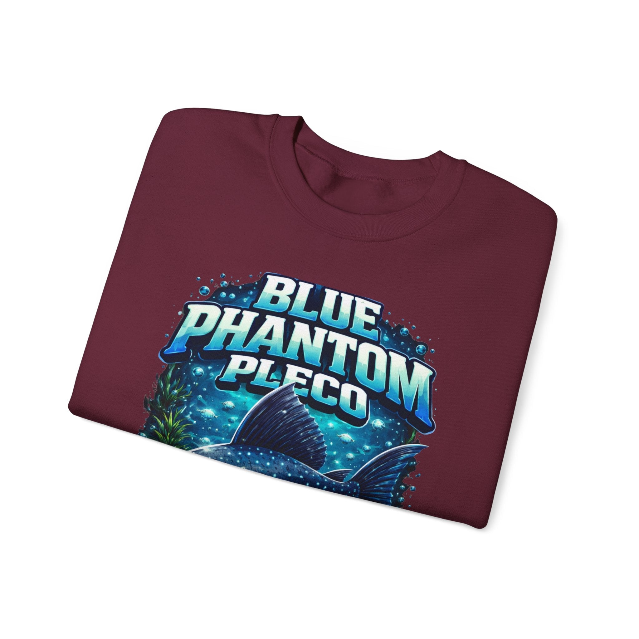 Blue Phantom Pleco Crewneck Sweatshirt – Aquatic Fish Graphic Pullover