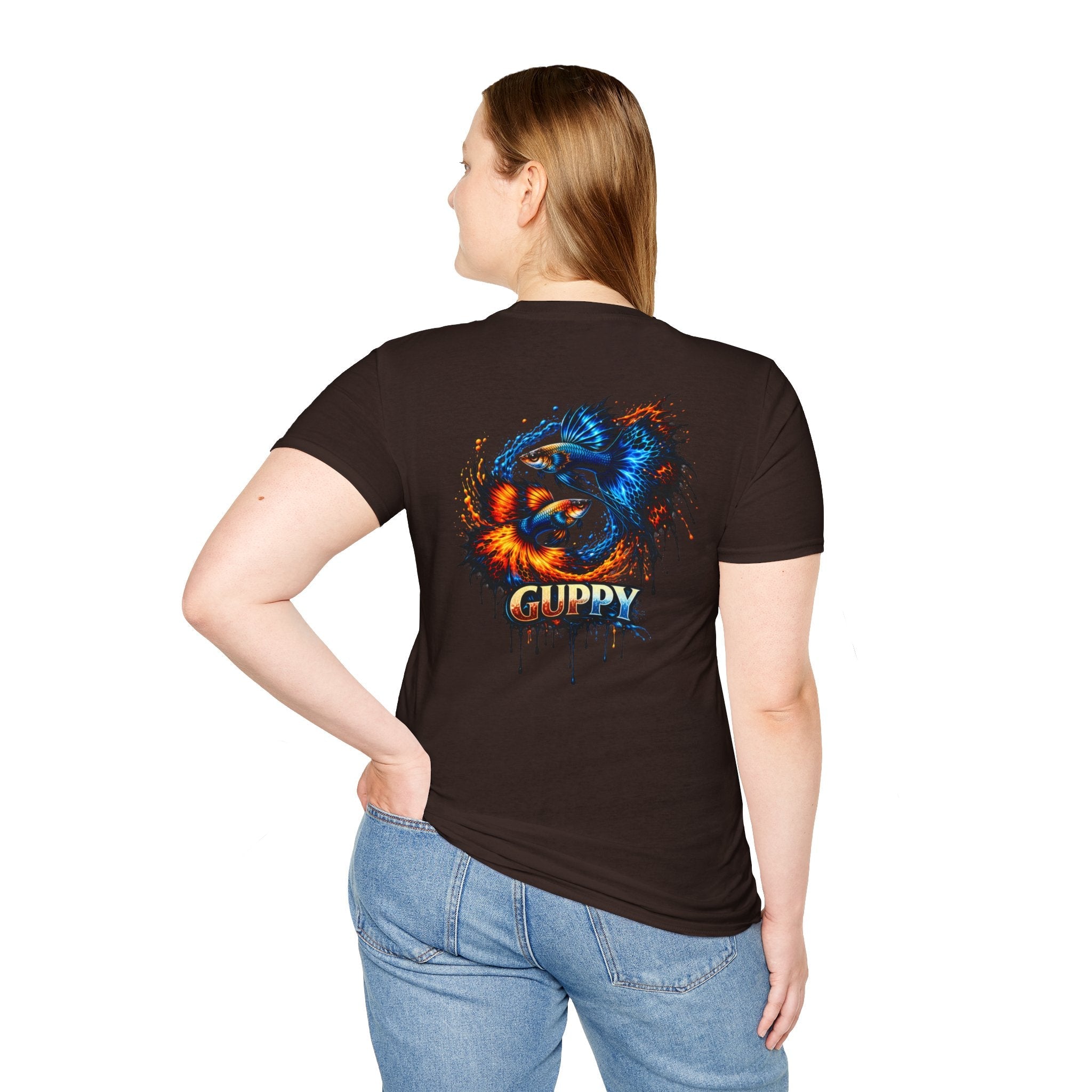 Guppy Fish T-Shirt — Vibrant Watercolor Drip Graphic Tee