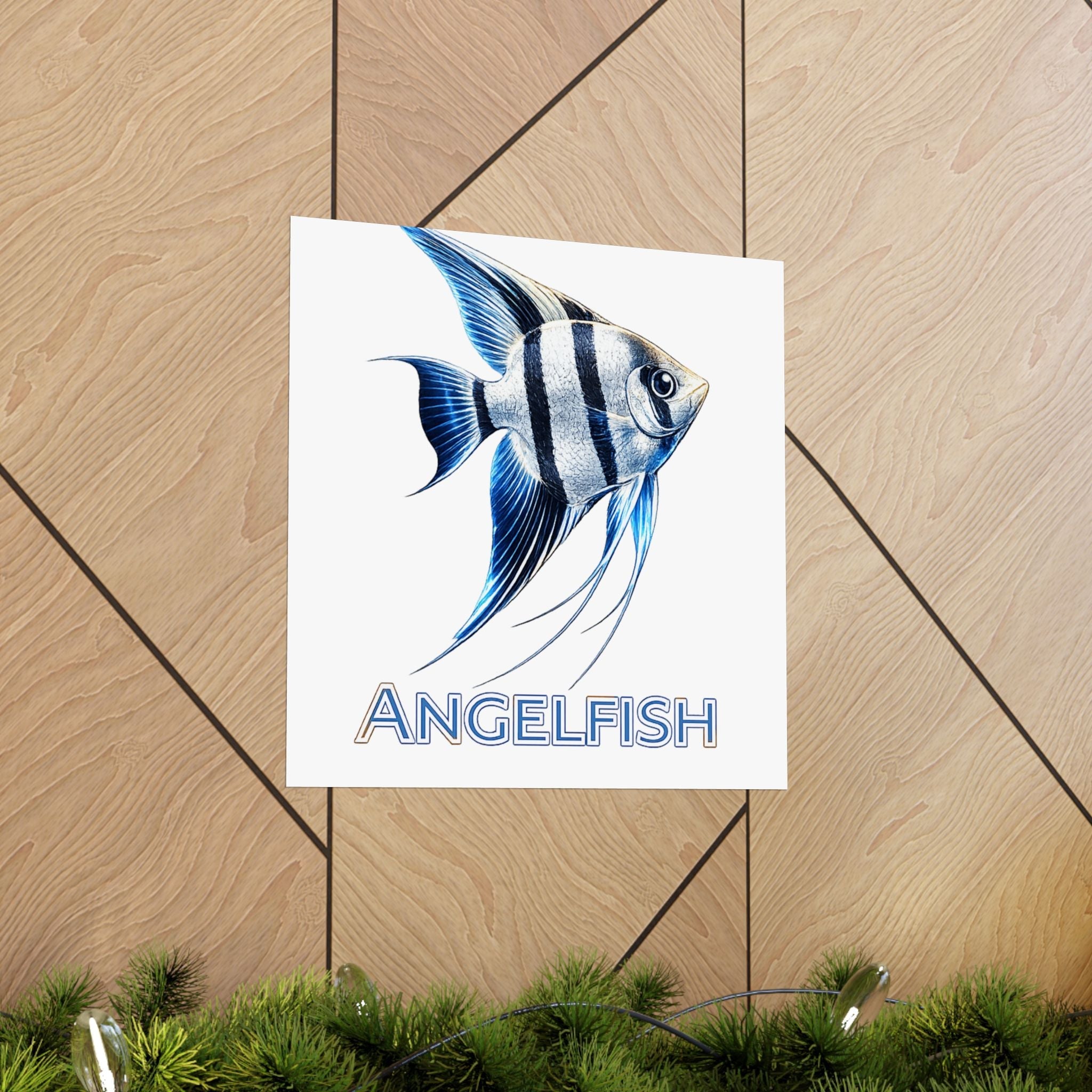 Angelfish Wall Poster — Matte Vertical Marine Fish Art Print