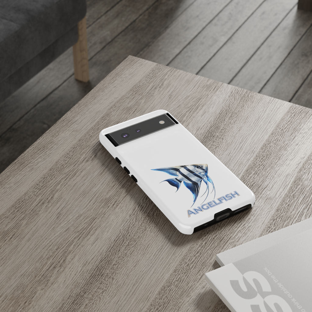 Angelfish Tough Phone Case – Durable Protective Case with Blue Tropical Fish Design