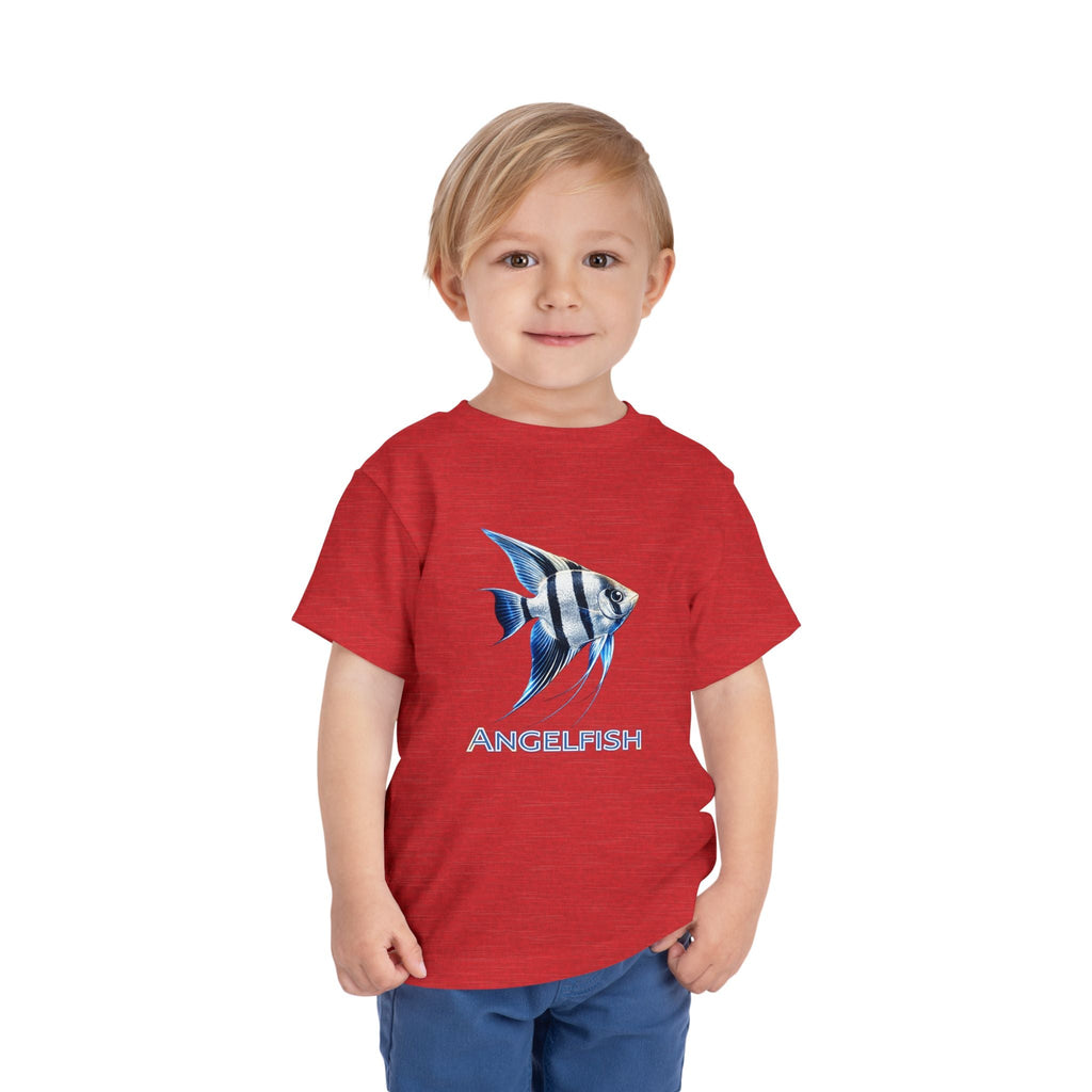 Angelfish Toddler Tee – Blue Aquarium Fish Graphic Shirt
