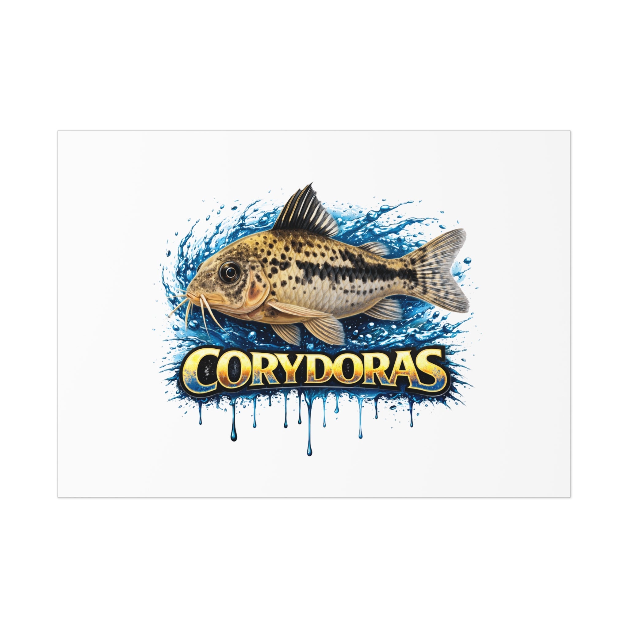 Corydoras Fish Poster — Freshwater Aquarium Art Print