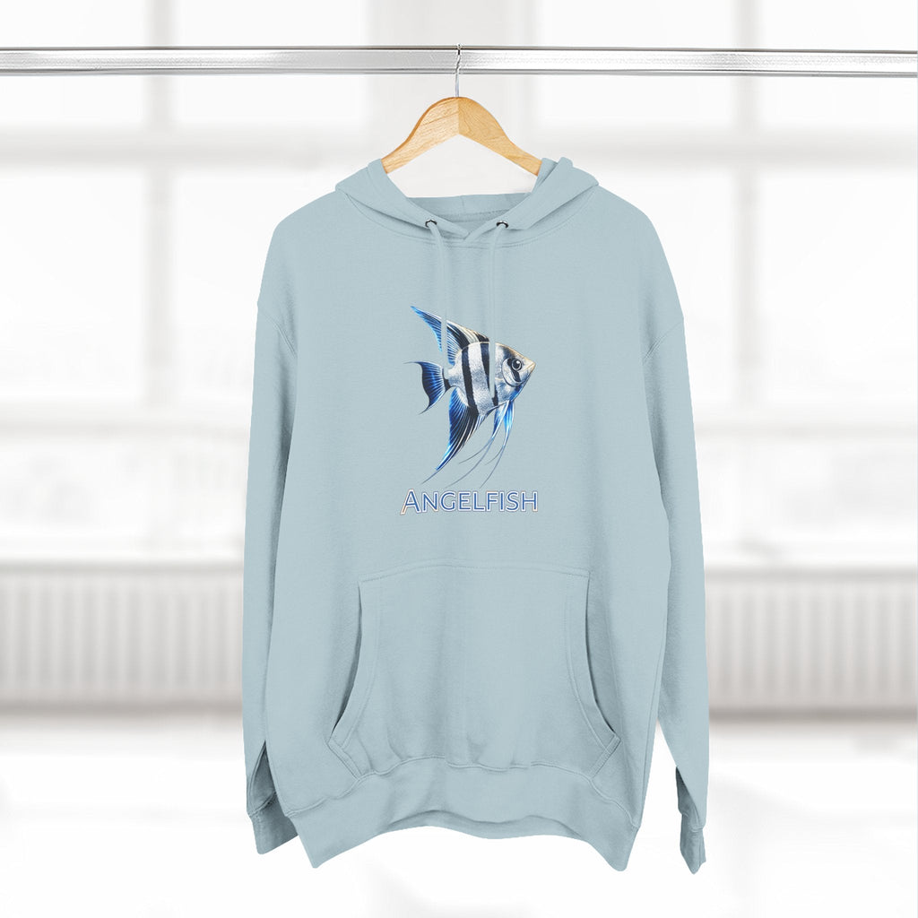 Angelfish Graphic Hoodie — Blue Aquarium Fish Pullover