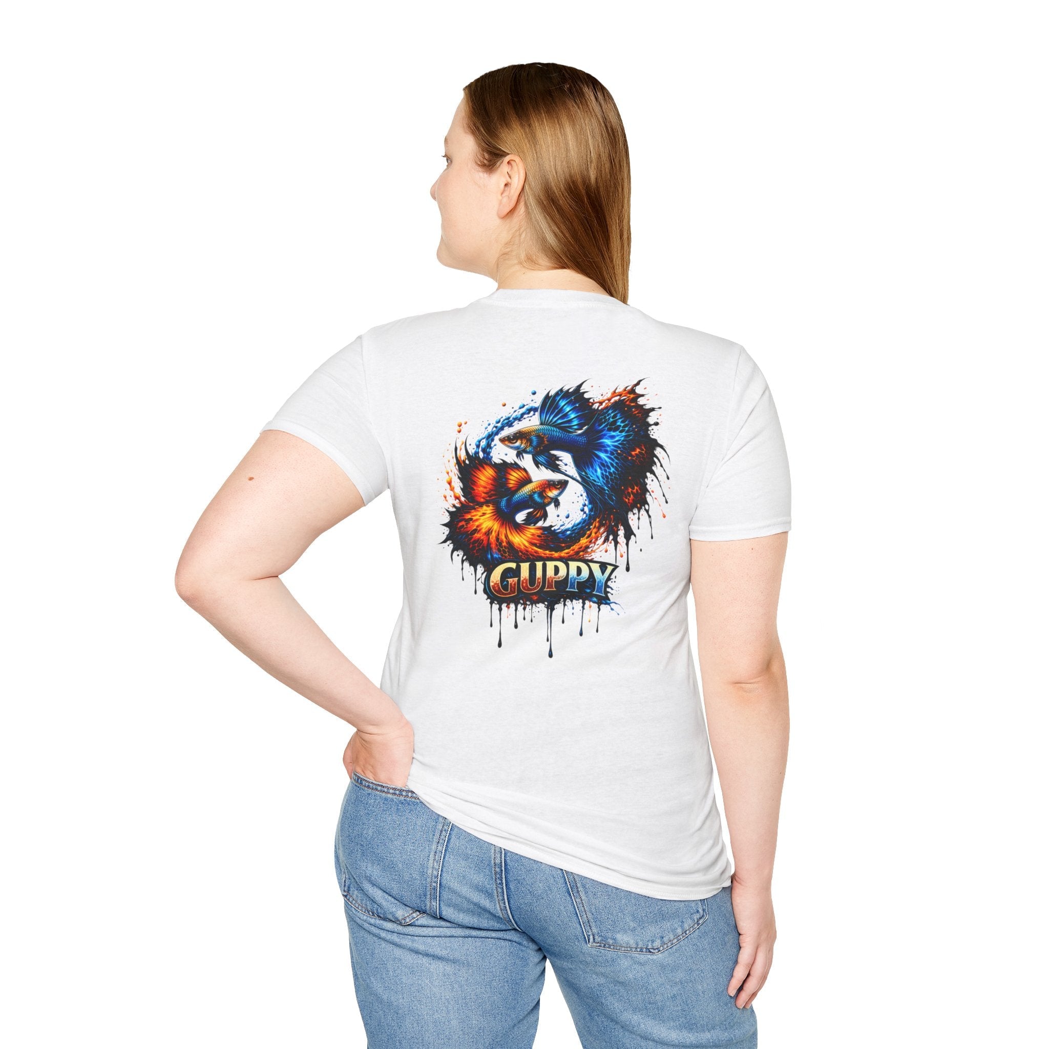 Guppy Fish T-Shirt — Vibrant Watercolor Drip Graphic Tee