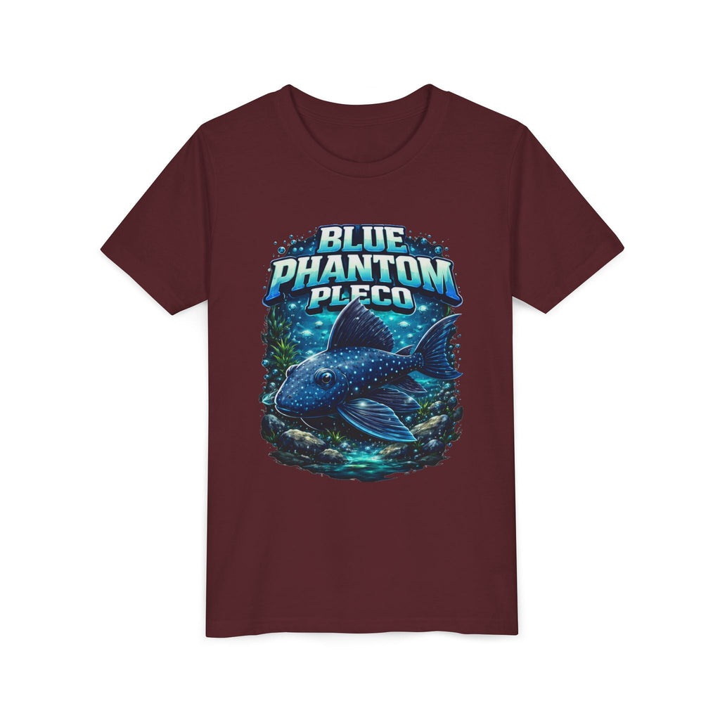 Blue Phantom Pleco Youth Tee – Kids Fish Aquarium T-Shirt