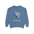 Angelfish Graphic Sweatshirt — Blue Tropical Fish Crewneck