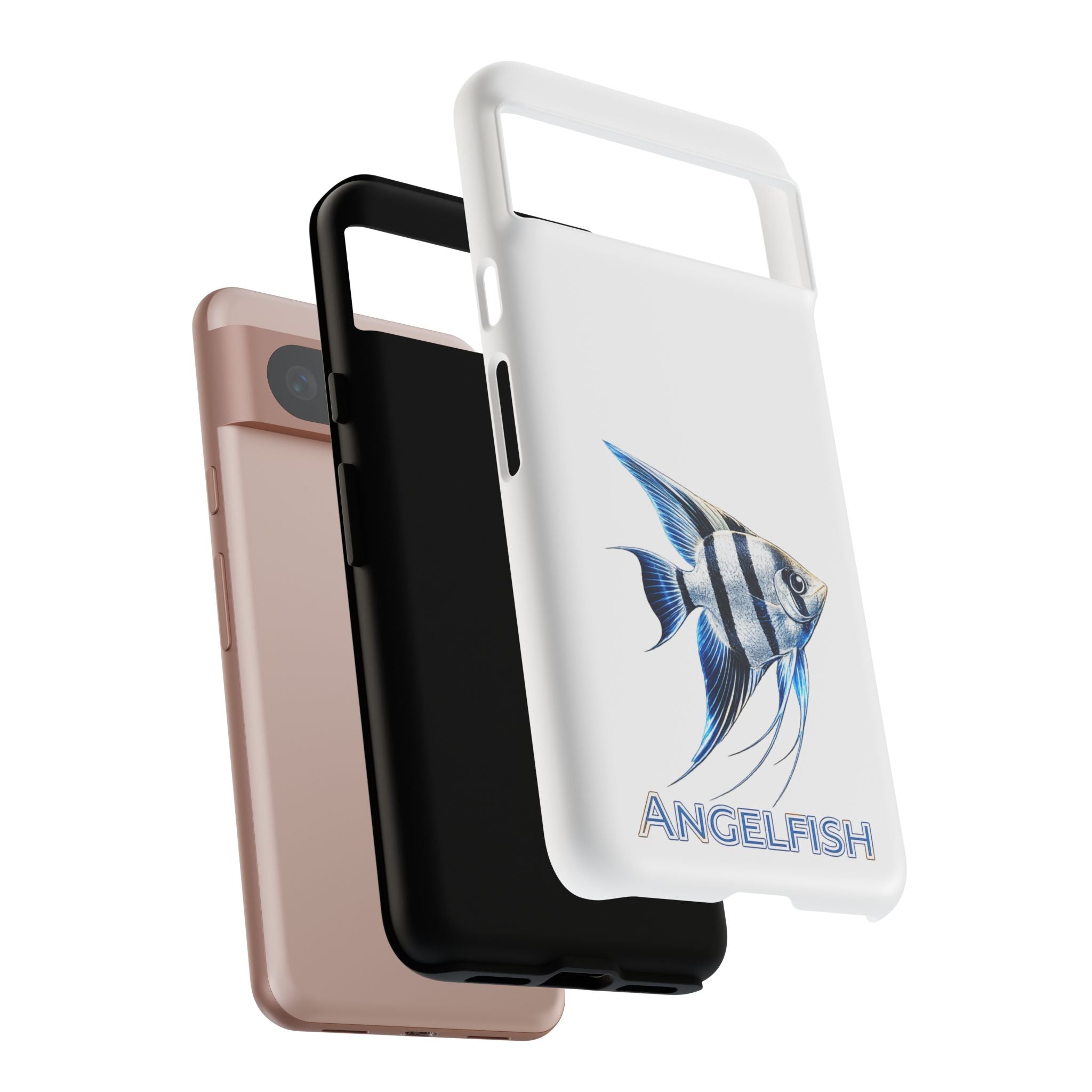 Angelfish Tough Phone Case – Durable Protective Case with Blue Tropical Fish Design