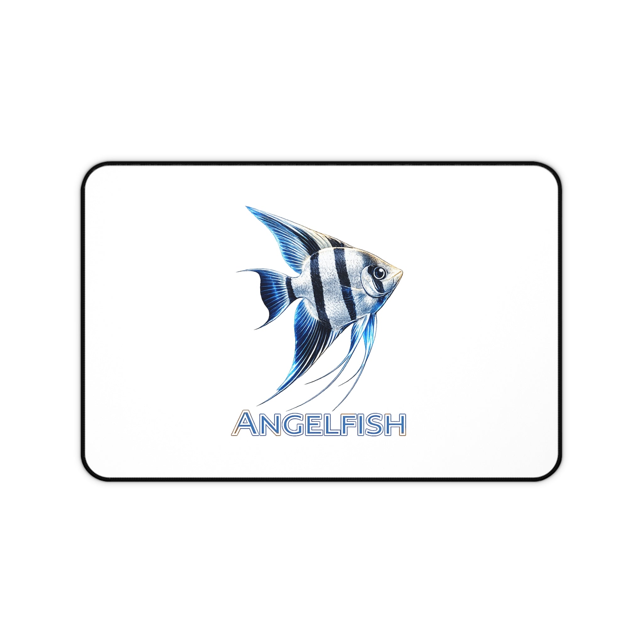 Angelfish Desk Mat — Blue Tropical Fish Mouse Pad for Aquarium Lovers