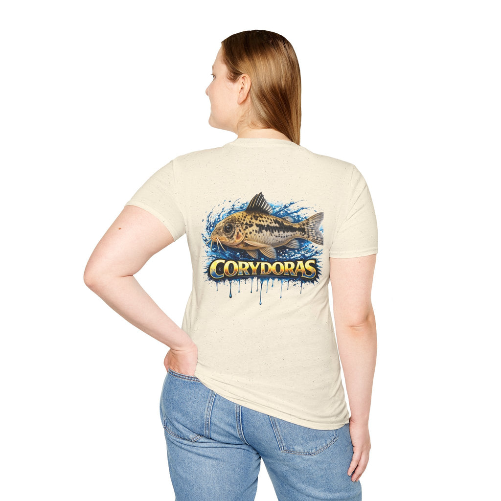Corydoras Fish T-Shirt — Aquarium Catfish Tee with Splash Graphic