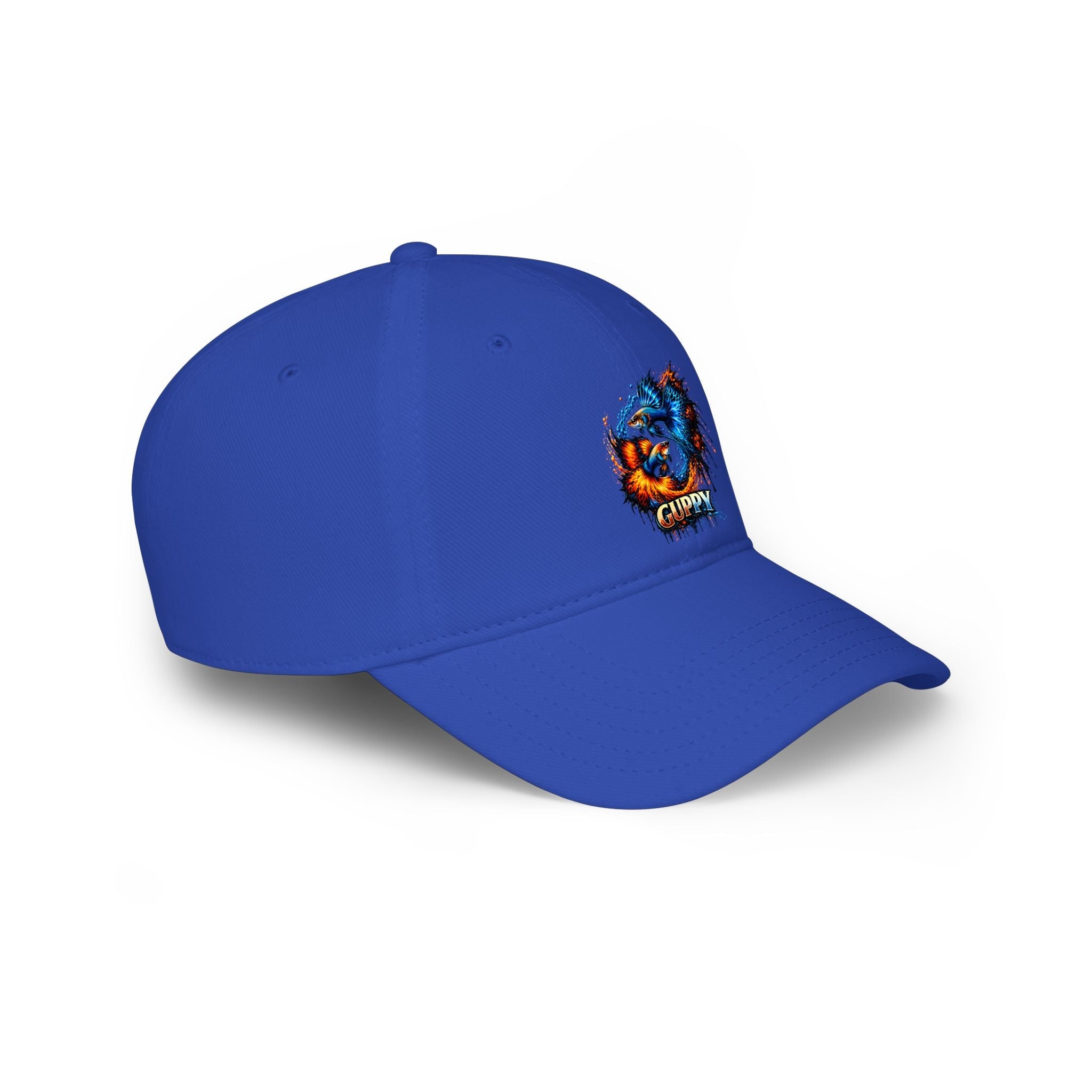 Low Profile Cap — Colorful Grunge Fish 'Guppy' Embroidered Hat