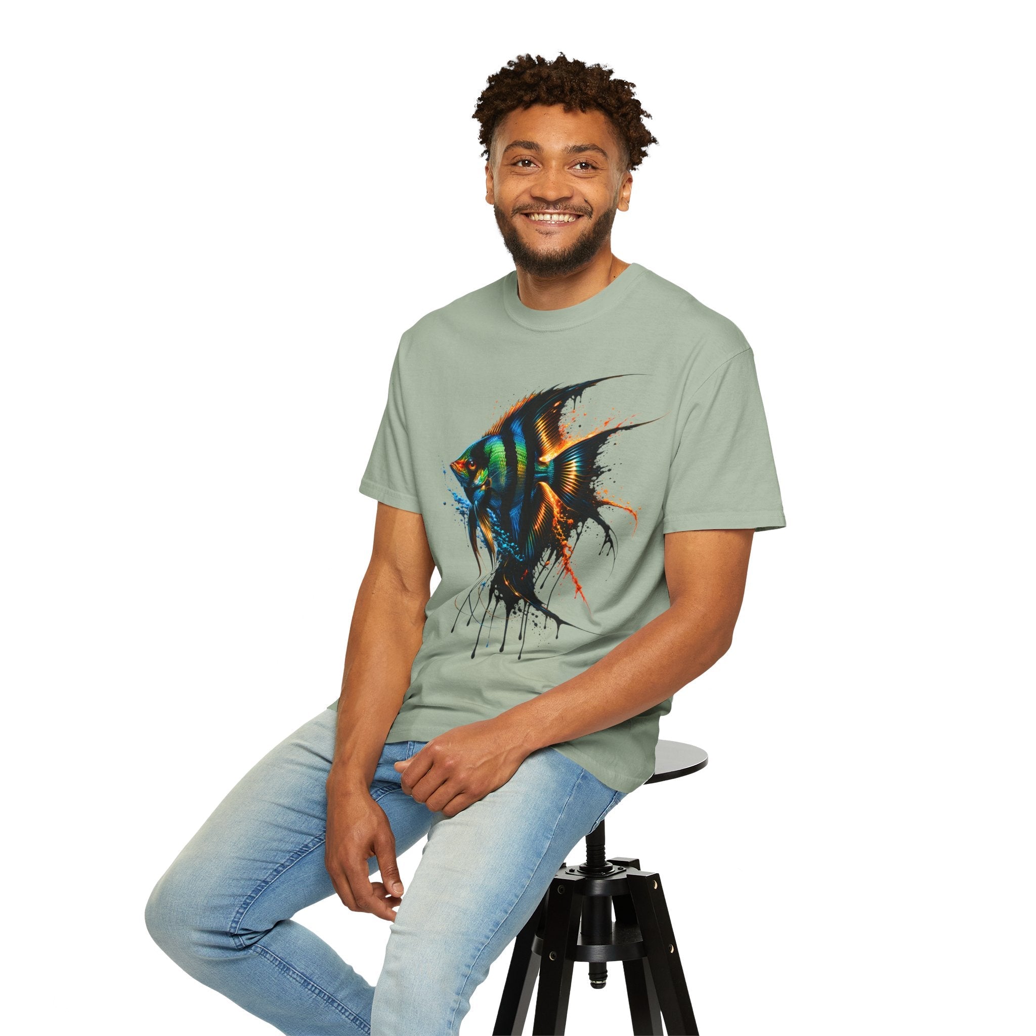 Vibrant Drip Angelfish Graphic Tee