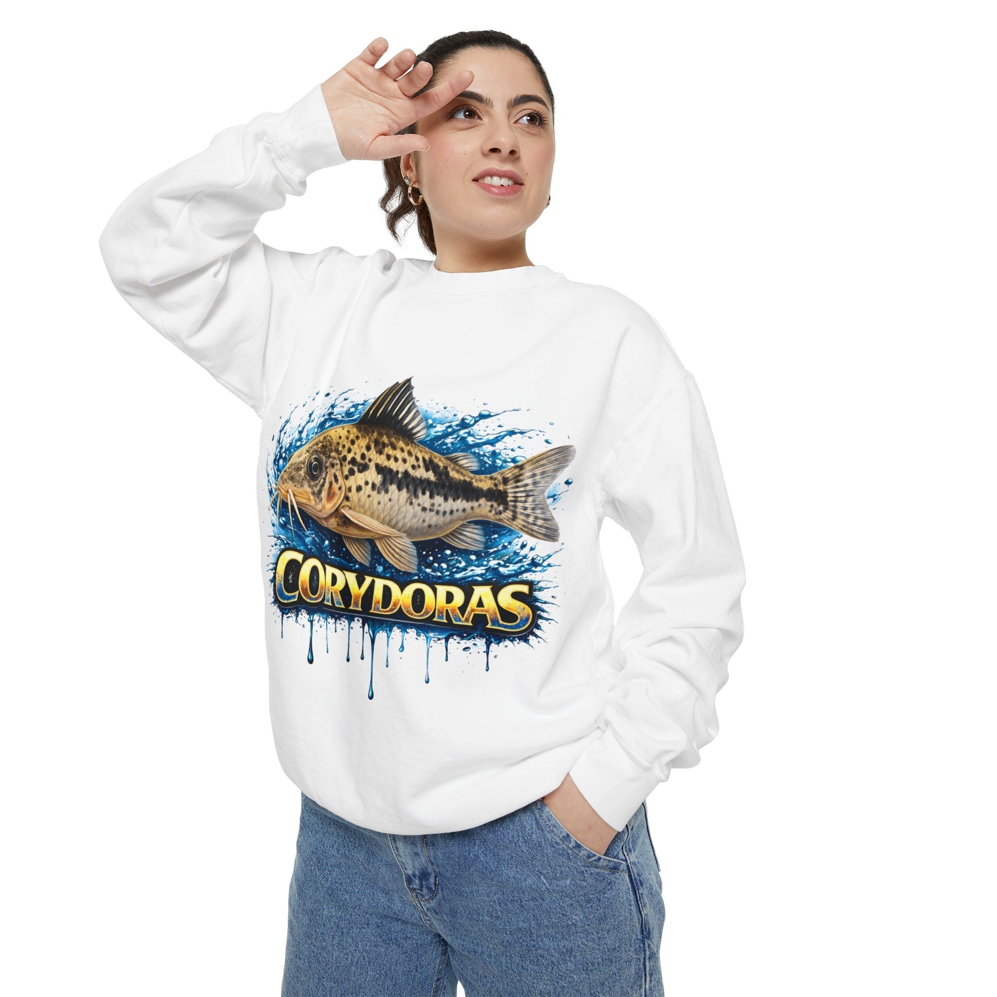 Corydoras Fish Sweatshirt — Aquatic Aquarium Catfish Graphic Crewneck