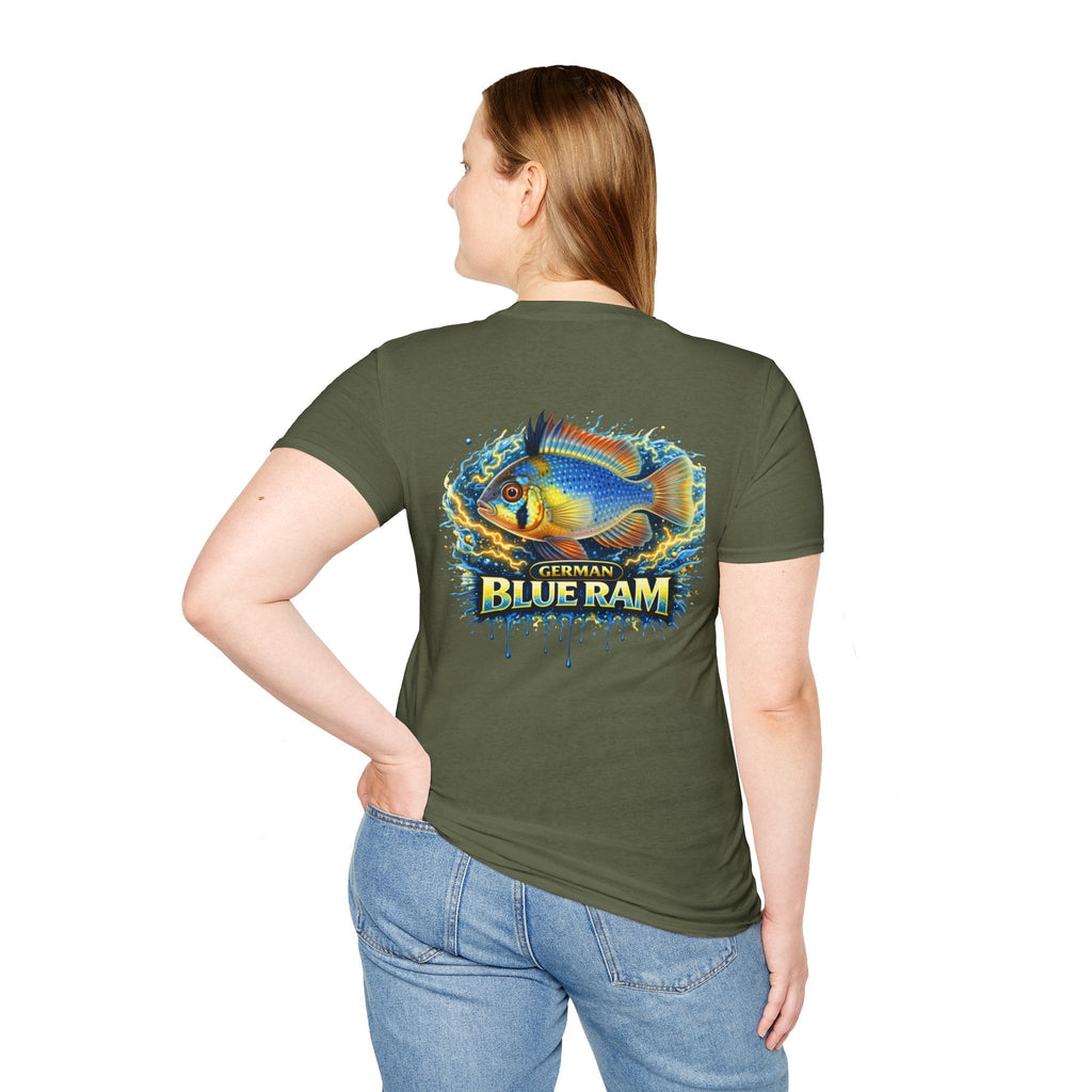 German Blue Ram Fish T-Shirt — Colorful Aquarium Cichlid Tee