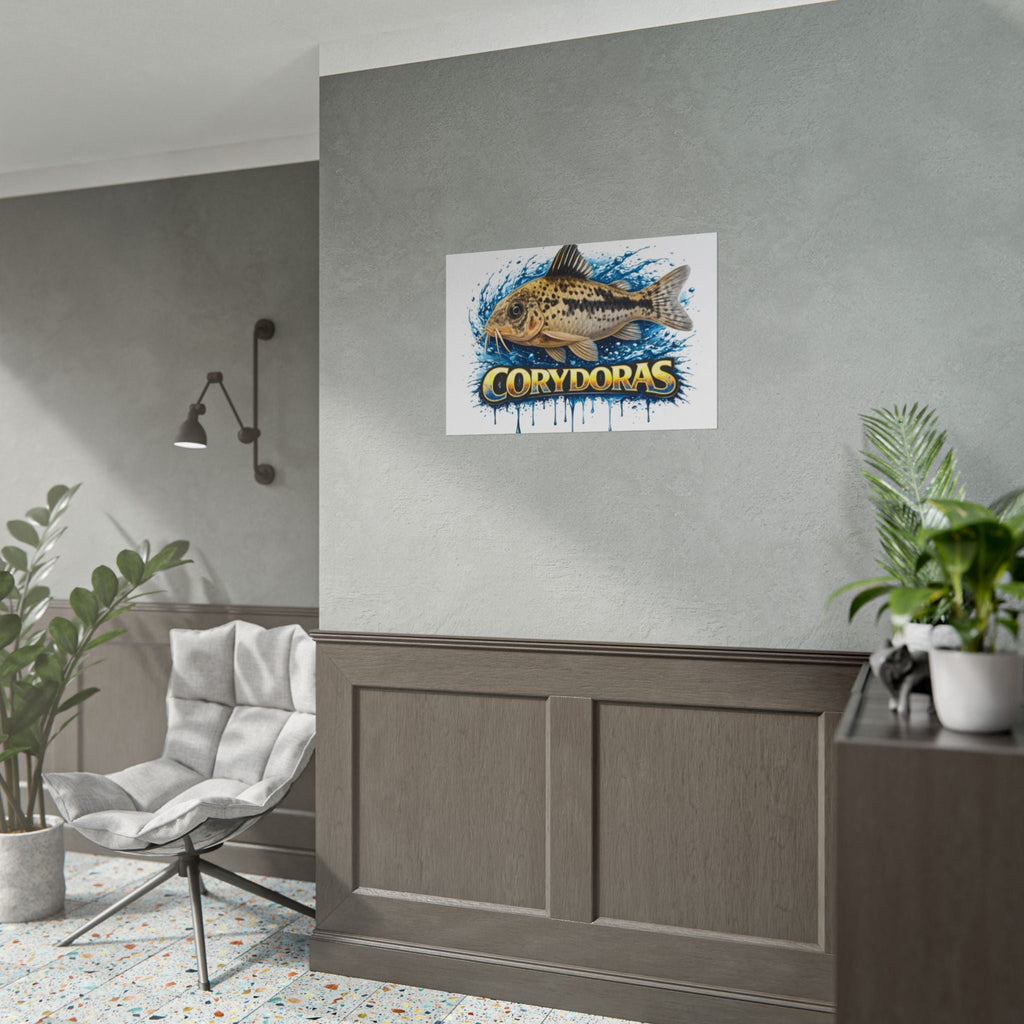 Corydoras Aquarium Fish Poster — Rolled Decorative Wall Art for Fishkeepers