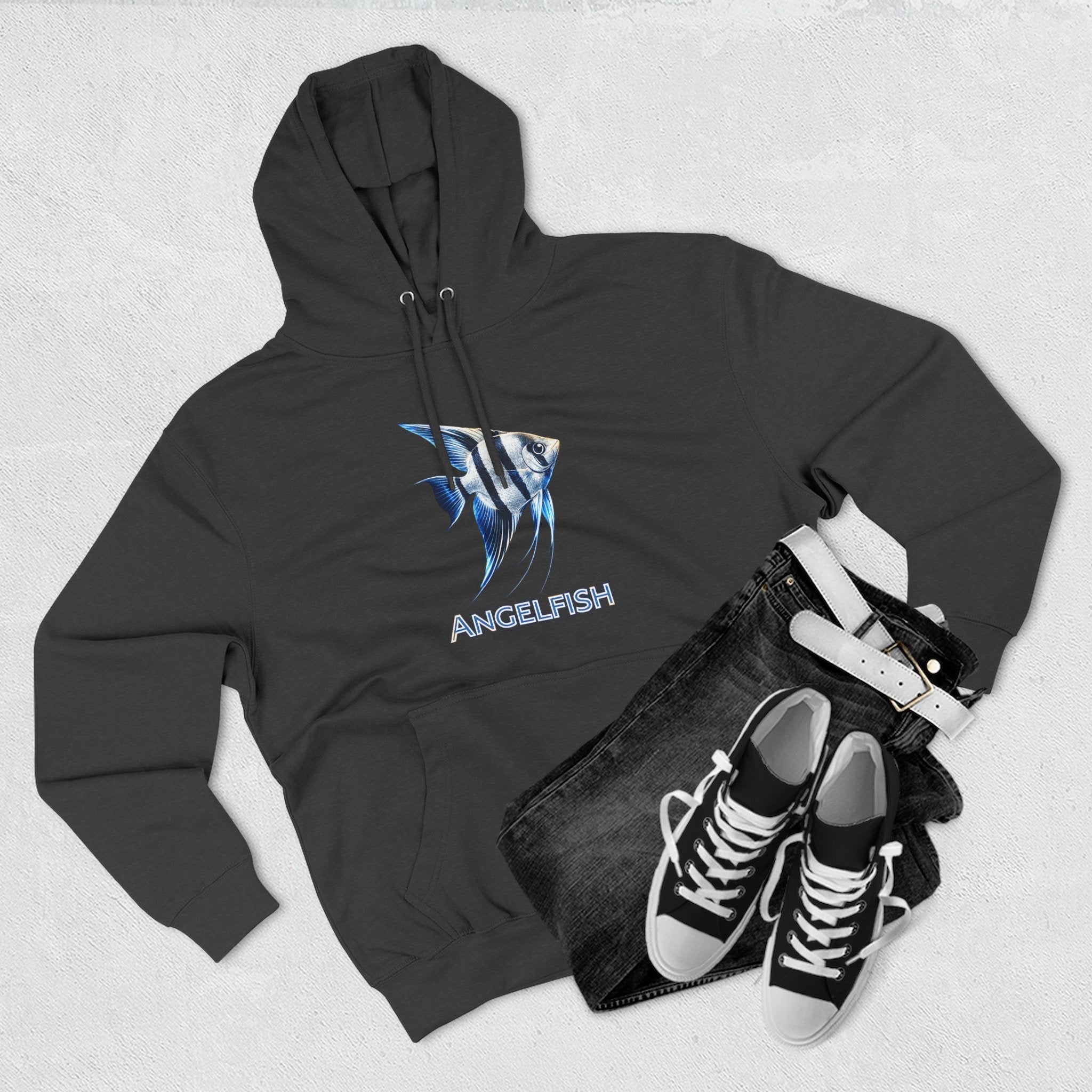 Angelfish Graphic Hoodie — Blue Aquarium Fish Pullover