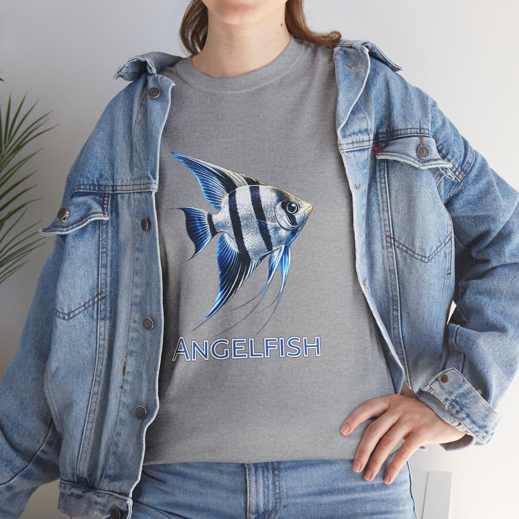 Angelfish Graphic Tee — Blue Tropical Fish Shirt