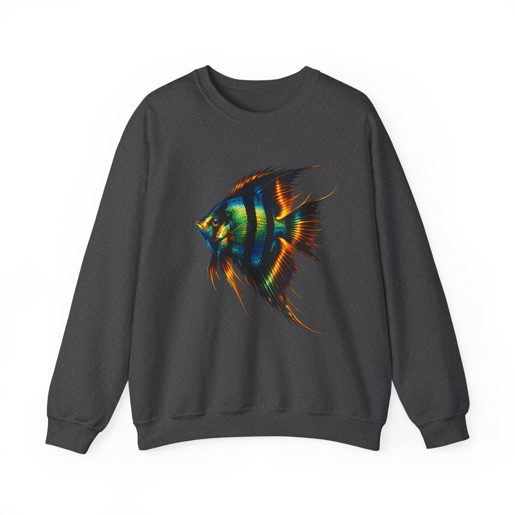 Angelfish Graphic Sweatshirt — Colorful Tropical Fish Crewneck