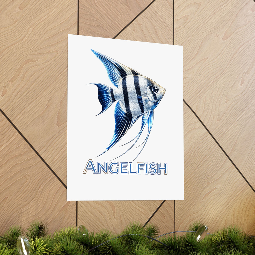 Angelfish Wall Poster — Matte Vertical Marine Fish Art Print