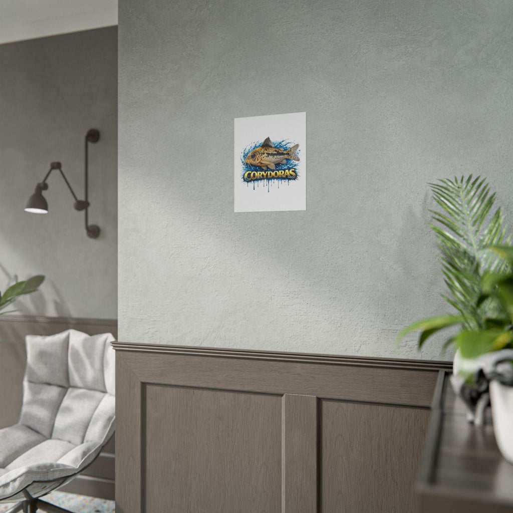 Corydoras Aquarium Fish Poster — Rolled Decorative Wall Art for Fishkeepers