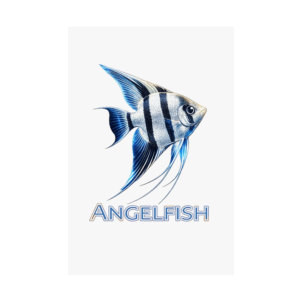 Angelfish Wall Poster — Matte Vertical Marine Fish Art Print