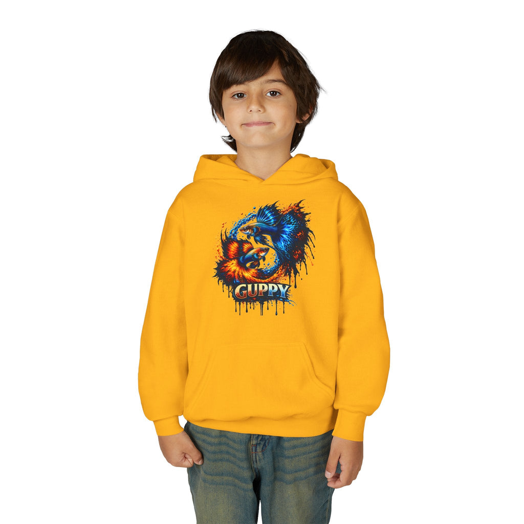 Fire & Ice Guppy – Kids "Neon Flare" Fleece Hoodie