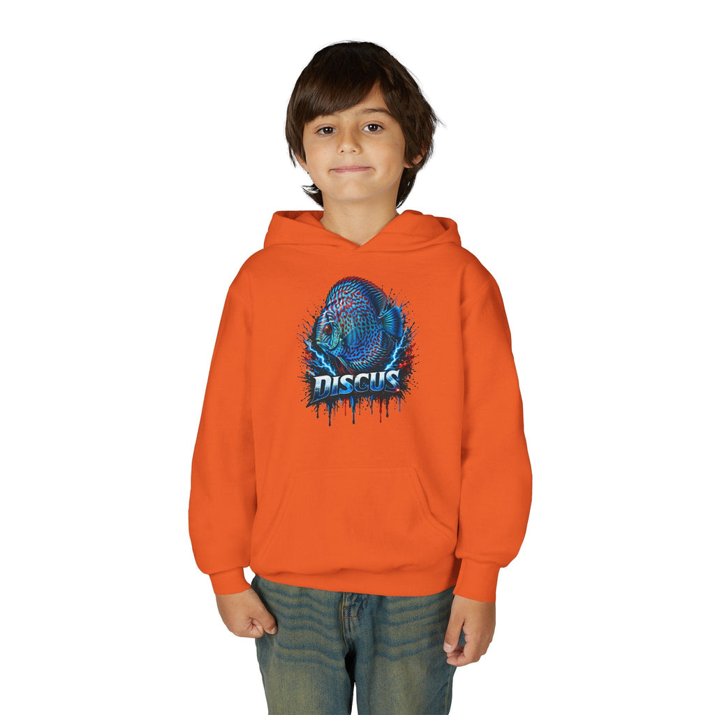 Youth Hoodie — Colorful Discus Fish Graphic Pullover