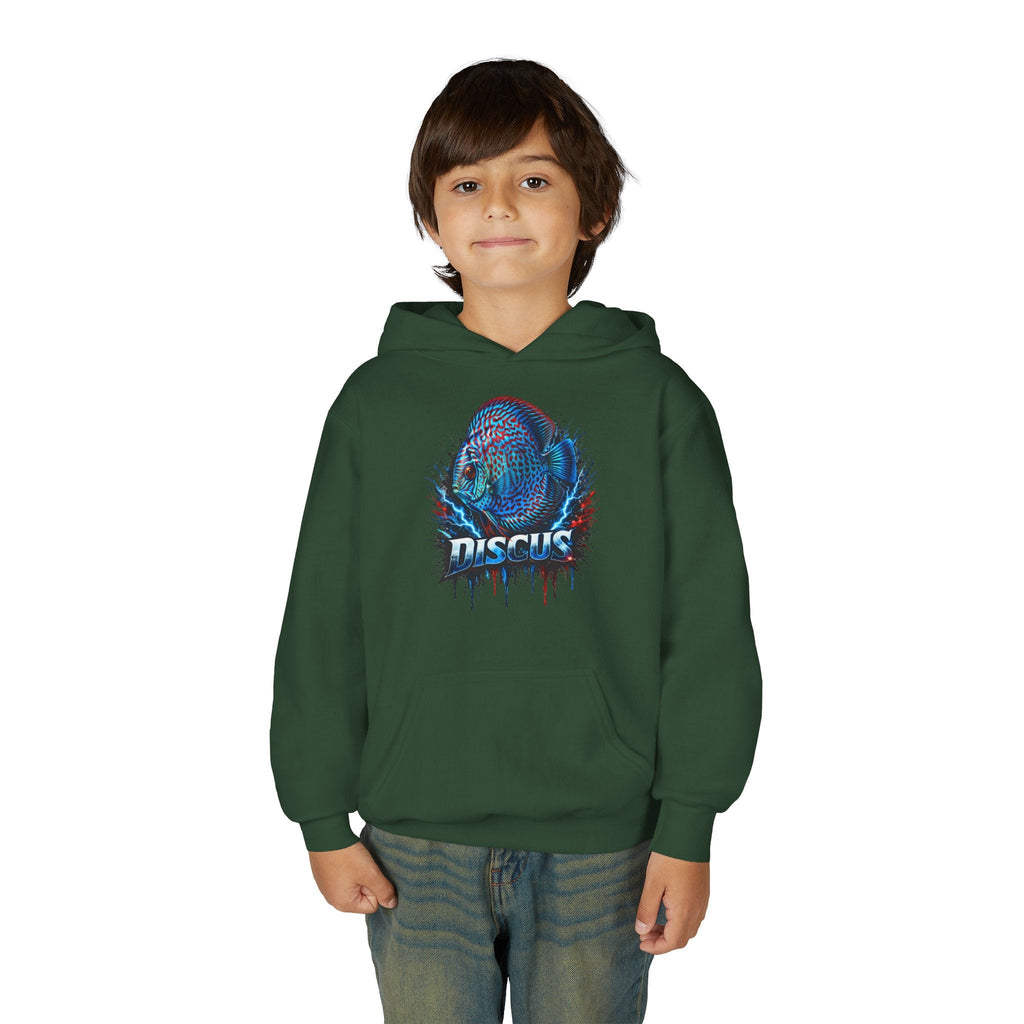 Youth Hoodie — Colorful Discus Fish Graphic Pullover
