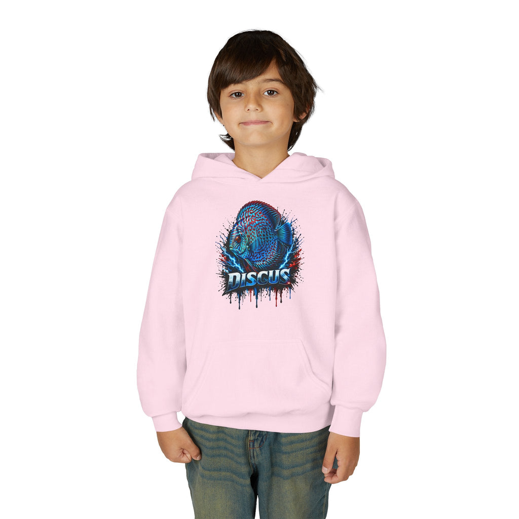 Youth Hoodie — Colorful Discus Fish Graphic Pullover