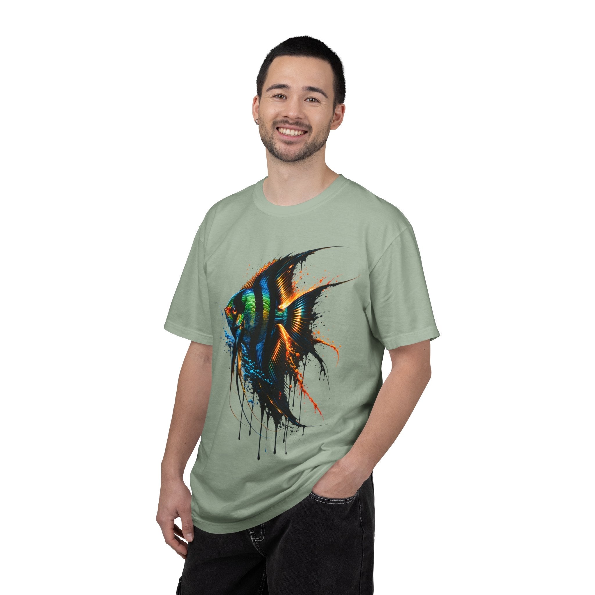 Vibrant Drip Angelfish Graphic Tee