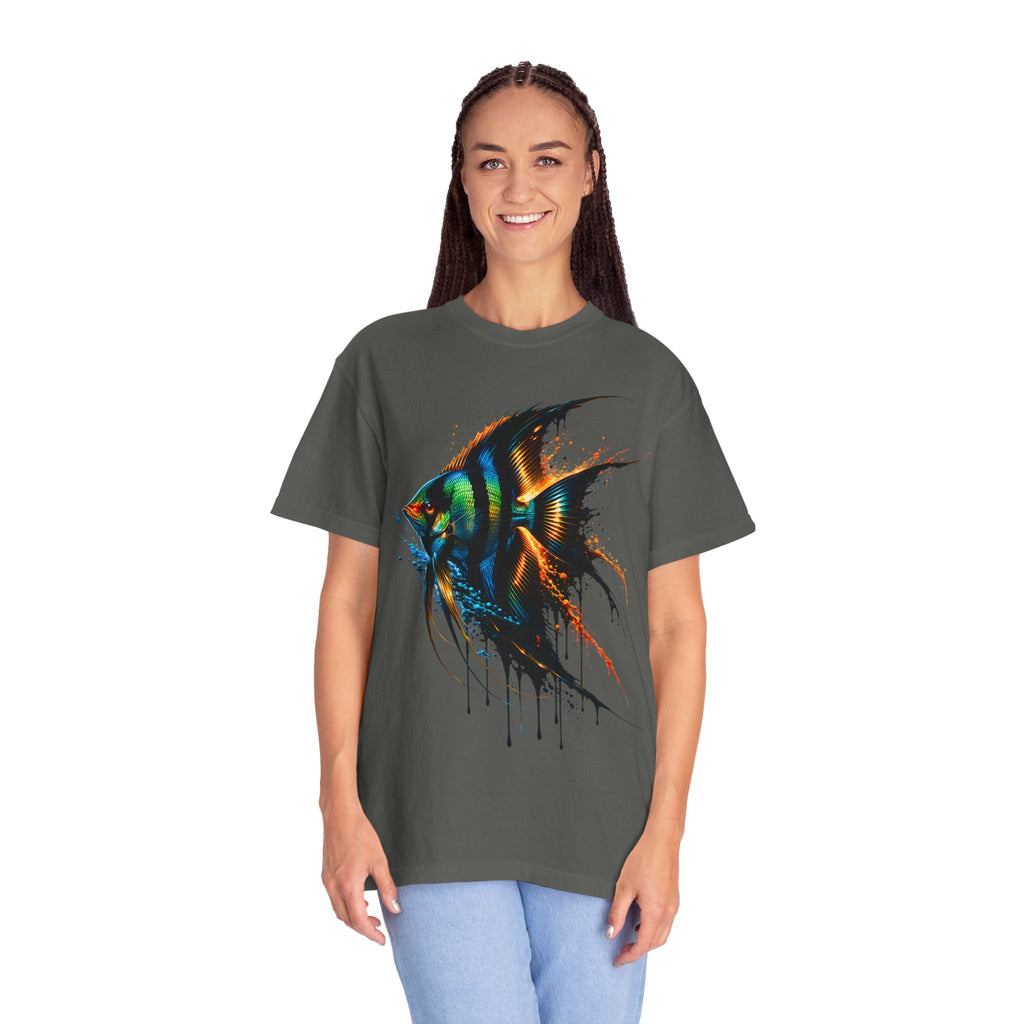 Vibrant Drip Angelfish Graphic Tee