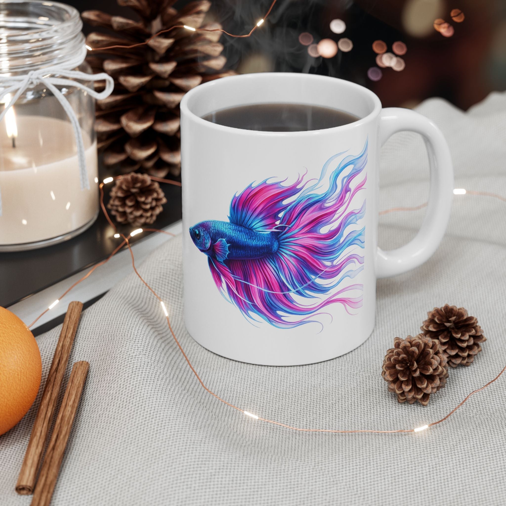 Electric Paint Betta Ceramic Mug
