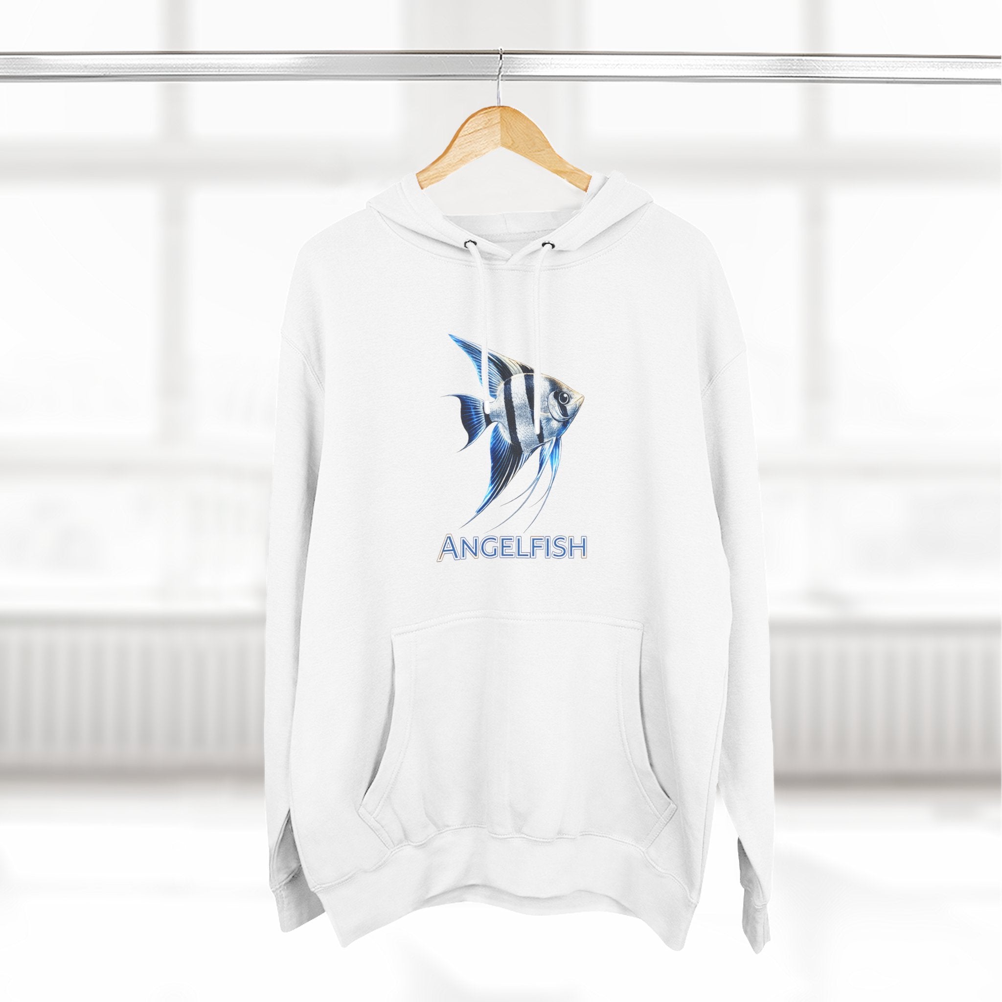 Angelfish Graphic Hoodie — Blue Aquarium Fish Pullover