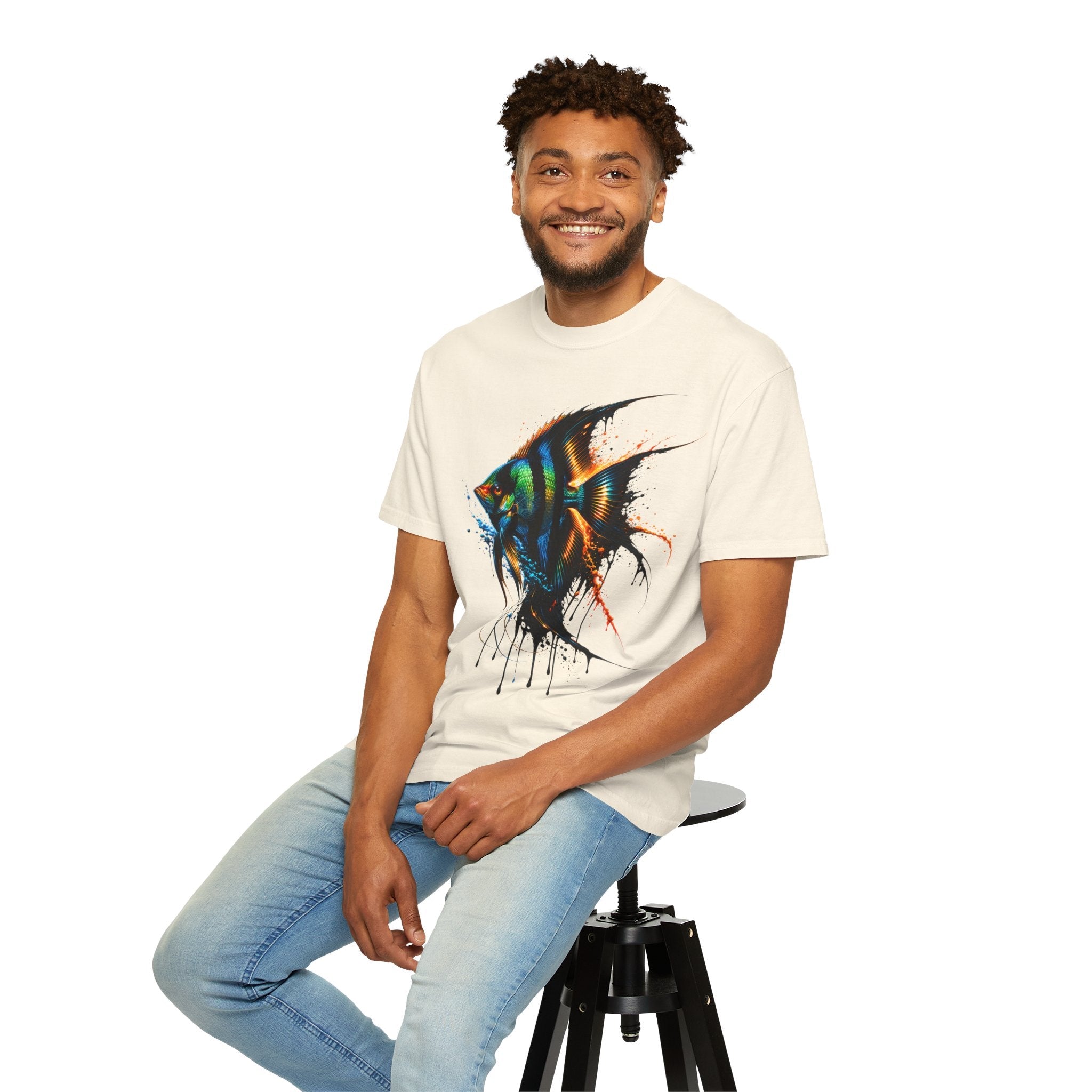 Vibrant Drip Angelfish Graphic Tee