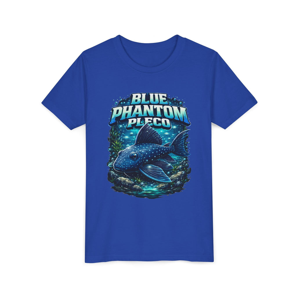 Blue Phantom Pleco Youth Tee – Kids Fish Aquarium T-Shirt