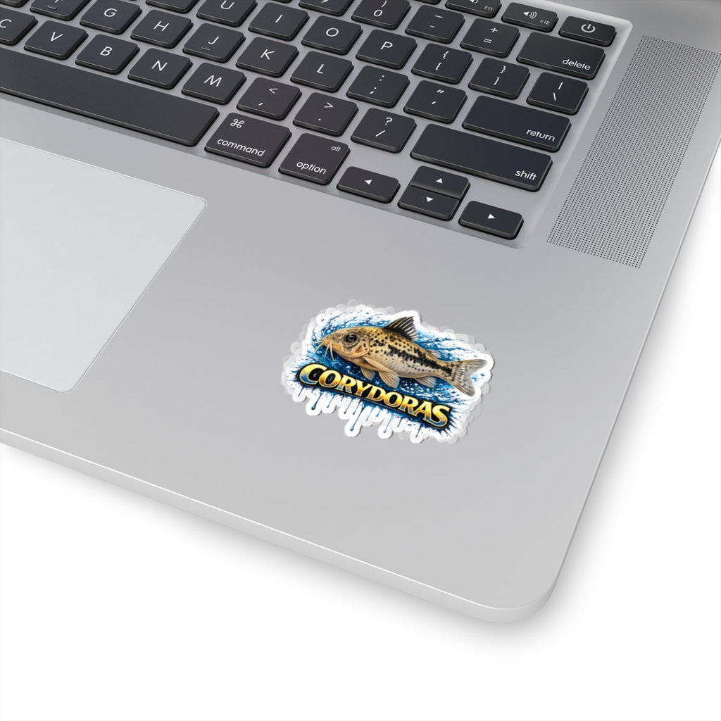 Peppered Corydora Fish-Cut Sticker — Aquarium Catfish Decal for Tanks, Laptops & Gear