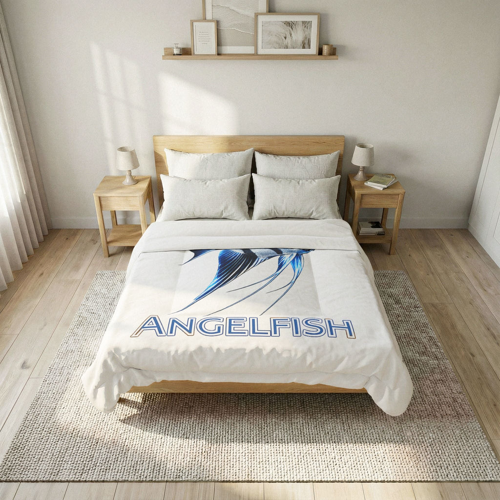 Angelfish Cotton Comforter – Coastal Blue Fish Bedding