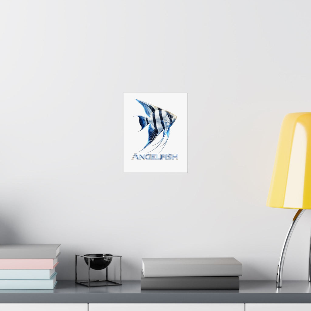 Angelfish Wall Poster — Matte Vertical Marine Fish Art Print